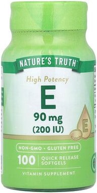 Thumbnail - Nature's Truth, Vitamin E, High Potency, hochwirksames Vitamin E, 90 mg (200 IU), 100 Weichkapseln mit schneller Freiset...