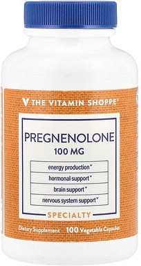 The Vitamin Shoppe, Pregnenolone, Pregnenolon, 100 mg, 100 pflanzliche Kapseln