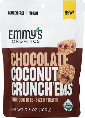 Emmy's Organic Cookies, Chocolate Coconut Crunch'ems, Schokoladen-Kokosnuss-Crunch'ems, 100 g (3,5 oz.)