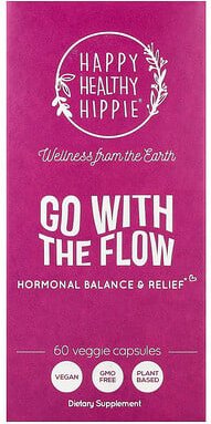 Happy Healthy Hippie, Go With The Flow, hormonelles Gleichgewicht und Linderung, 60 vegetarische Kapseln