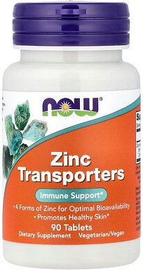 NOW Foods, Zinc Transporters, Zinktransporter, 90 Tabletten (22 mg pro Tablette)