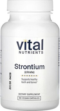 Vital Nutrients, Strontium Citrate, Strontiumcitrat, 90 vegane Kapseln (227 mg pro Kapsel)
