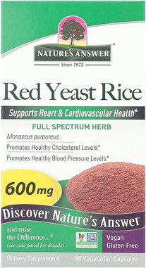 Nature's Answer, Red Yeast Rice, Rotschimmelreis, 600 mg, 90 pflanzliche Kapseln