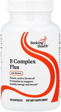 Seeking Health, B Complex Plus With Choline, B-Komplex mit Cholin, 100 Kapseln