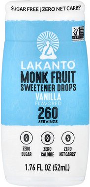 Thumbnail - Lakanto, Monkfruit Sweetener Drops, Monkfruit Sweetener Drops, Vanille, 52 ml (1,76 fl. oz.)