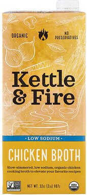Kettle & Fire, Hühnerbrühe, natriumarm, 907 g (32 oz.)