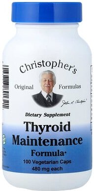 Christopher's Original Formulas, Thyroid Erhaltungsformel, 100 vegetarische Kapseln
