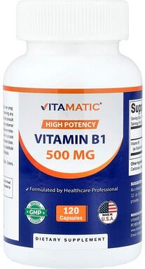 Vitamatic, Vitamin B1, 500 mg, 120 Kapseln