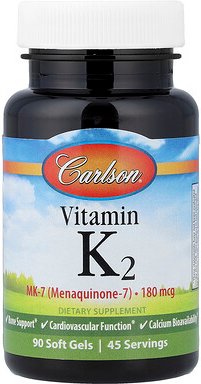 Carlson, Vitamin K2, 90 Weichkapseln (90 mcg pro Weichkapsel)