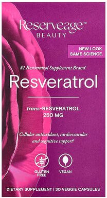 Reserveage Beauty, Resveratrol, 30 vegetarische Kapseln
