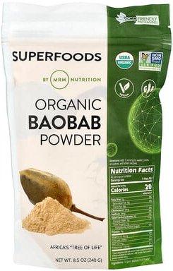 MRM Nutrition, Organic Baobab Powder, Bio-Baobab-Pulver, 240 g (8,5 oz.)