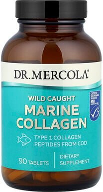 Dr. Mercola, Wild Caught Marine Collagen, wild gefangenes Meereskollagen, 90 Tabletten (0,5 g pro Tablette)