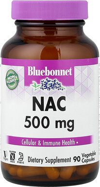 Bluebonnet Nutrition, NAC, 500 mg, 90 pflanzliche Kapseln