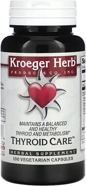 Kroeger Herb Co, Thyroid Care, Schilddrüsenpflege, 100 pflanzliche Kapseln