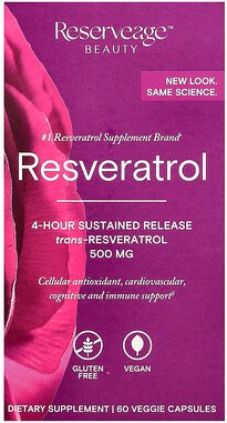 Reserveage Beauty, Resveratrol, Trans-Resveratrol, 500 mg, 60 pflanzliche Kapseln