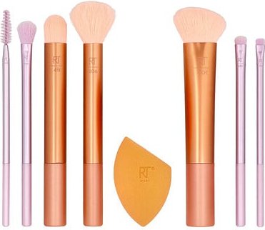 Real Techniques, Level Up Brush + Sponge Set, Level-Up-Bürsten + Schwamm-Set, 8 Stück