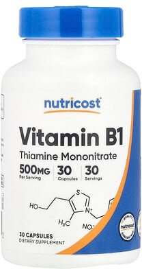 Nutricost, Vitamin B1, 500 mg, 30 Kapseln