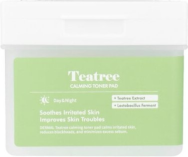 Dermal, Teatree Calming Toner Pad, beruhigendes Gesichtswasser, 120 Gauze-Pads