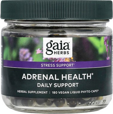 Gaia Herbs, Adrenal Health, Nebennierengesundheit, 180 vegane flüssige Phyto-Kapseln