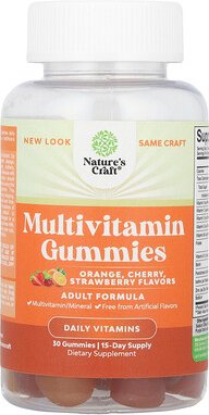 Nature's Craft, Multivitamin Gummies, Multivitamin-Fruchtgummis, Orange, Kirsche, Erdbeere, 30 Fruchtgummis