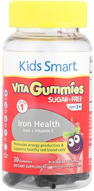 Kids Smart, Kids Smart® VITA Gummies®, Eisen + Vitamin C, ab 3 Jahren, Brombeerlimonade, 30 Fruchtgummis