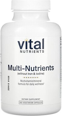 Vital Nutrients, Multi-Nährstoffe (ohne Eisen und Jod), 180 vegetarische Kapseln
