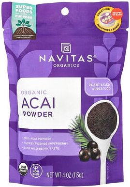 Navitas Organics, Organic Acai Powder, Bio-Açaí-Pulver, 113 g (4 oz.)