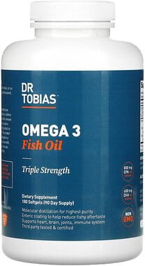 Thumbnail - Dr. Tobias, Omega-3-Fischöl, dreifache Stärke, 180 Weichkapseln