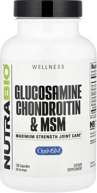 NutraBio, Glucosamin, Chondroitin und MSM, 120 Kapseln