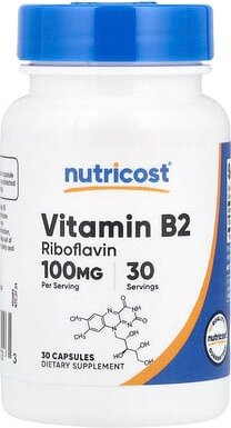 Nutricost, Vitamin B2, 100 mg, 30 Kapseln