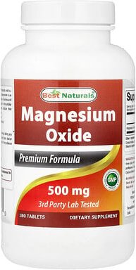 Best Naturals, Magnesiumoxid, 500 mg, 180 Tabletten