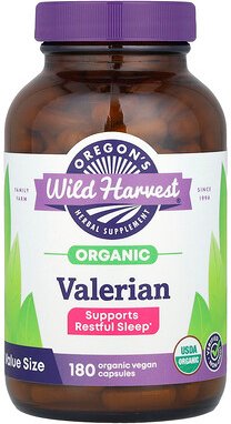 Oregon's Wild Harvest, Organic Valerian, Bio-Baldrian, 180 vegane Kapseln (450 mg pro Kapsel)