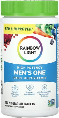 Rainbow Light, Men‘s One Daily Multivitamin, tägliches Multivitamin für Männer, hochwirksam, 150 vegetarische Tabletten