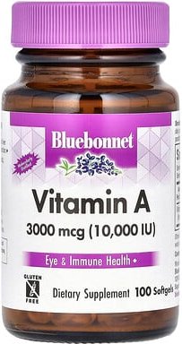 Bluebonnet Nutrition, Vitamin A, 3.000 mcg (10.000 IU), 100 Weichkapseln