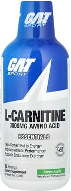GAT, Sport, L-Carnitine, Green Apple, 3,000 mg, 16 oz (473 ml)