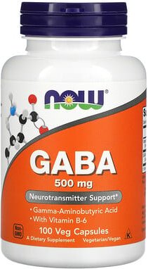 NOW Foods, GABA mit Vitamin B6, 500 mg, 100 pflanzliche Kapseln