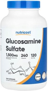 Nutricost, Glucosamine Sulfate, Glucosaminsulfat, 240 Kapseln (750 mg pro Kapsel)