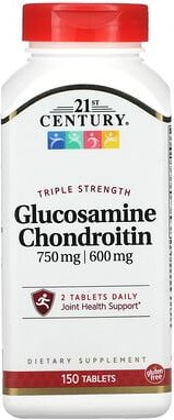 Thumbnail - 21st Century, Glucosamin-Chondroitin, dreifache Stärke, 150 Tabletten