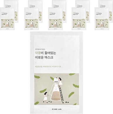 Thumbnail - Round Lab, Soybean Beauty Mask, Beauty-Maske mit Sojabohnen, 10 Tuchmasken, je 27 ml (0,91 fl. oz.).