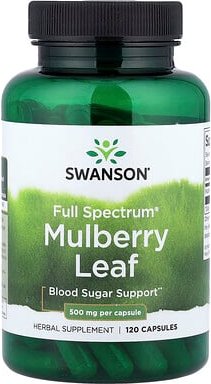 Swanson, Full Spectrum® Mulberry Leaf, Maulbeerblatt, 500 mg, 120 Kapseln