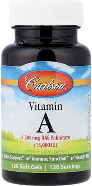 Carlson, Vitamin A, 4.500 mcg RAE (15.000 IU), 120 Weichkapseln