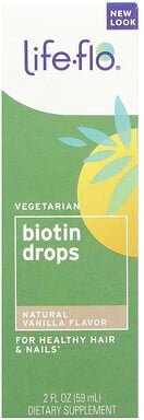 Life-flo, Biotin Drops, natürliche Vanille, 59 ml (2 fl. oz.)