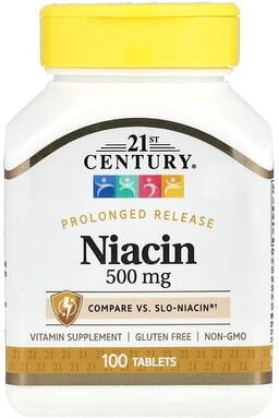 21st Century, Niacin, verzögerte Freisetzung, 500 mg, 100 Tabletten