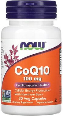 NOW Foods, CoQ10, 100 mg, 30 pflanzliche Kapseln