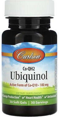 Thumbnail - Carlson, CoQH2 Ubiquinol, CoQH2 Ubichinol, 100 mg, 30 Weichkapseln