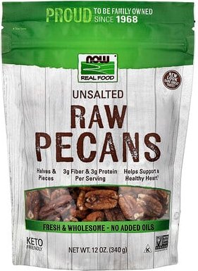 NOW Foods, Rohe Pekannüsse, Ungesalzen, 12 oz (340 g)