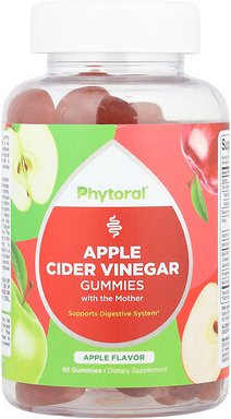 Thumbnail - Phytoral, Apple Cider Vinegar Gummies With The Mother, Apfelessig, Fruchtgummis mit Essigmutter, Apfel, 60 Fruchtgummis