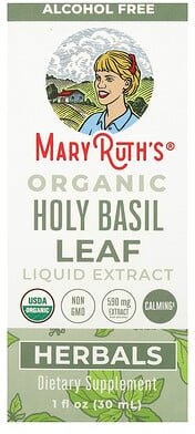Thumbnail - MaryRuth's, Organic Holy Basil Leaf Liquid Extract, flüssiger Bio-Basilikumblattextrakt, alkoholfrei, 590 mg, 30 ml (1 f...