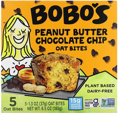 Bobo's Oat Bars, Erdnussbutter-Chocolate-Chip-Hafer-Bites, 5 Bites, je 37 g (1,3 oz.)