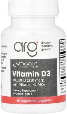 Metabolic Maintenance, Vitamin D3 mit Vitamin K2 (MK-7), 60 pflanzliche Kapseln